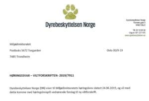 Bilde av høringssvar viltforskrift Dyrebeskyttelsen Norge